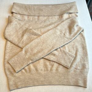 Intermix wool/cashmere off the shoulder sweater